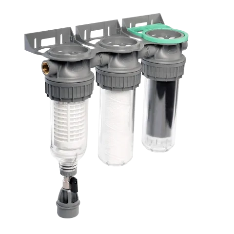 3-stage water filter for well or rain water ¾– ¾"
