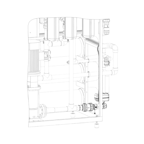Permeate flushing assembly for Ecosoft MO2. MO3 and MO4 8" RO systems